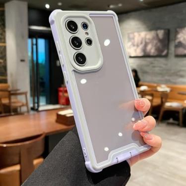 Imagem de Capa transparente e resistente a impactos para Samsung Galaxy S25 S24 Plus Ultra S25ultra S25plus, estilo militar (para S24/roxo e cinza).