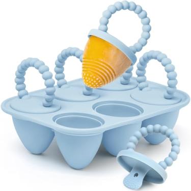 Imagem de Moldes de picolé de bebê totalmente de silicone com palitos, moldes AODISTUCE de picolé de 28 g para bebês moldes de picolé de leite materno para alívio da dentição, máquina de guloseimas congeladas