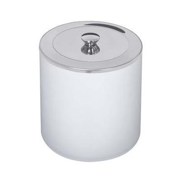 Imagem de Lixeira Tramontina com Tampa Útil em Polipropileno e Inox Branca - 5 L