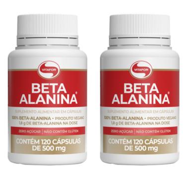 Imagem de Kit 2X: Beta Alanina 500mg Vitafor 120 Cápsulas
