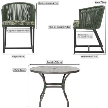 Imagem de Mesa E 6 Cadeiras E Noronha Preto E5 Trama  Verde