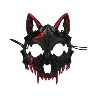 Imagem de Máscara De Halloween Estilo Anime Meia-Face Com Sangue, Máscara De Fes