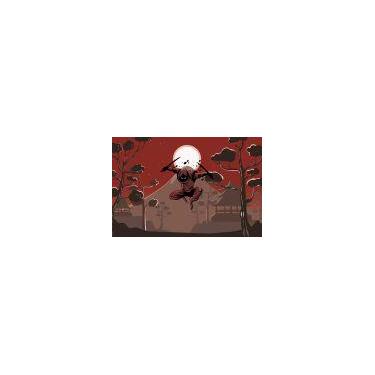 Imagem de Painel de Tecido Sublimado Ninja Ataque na Floresta no Luar - Fabrika 