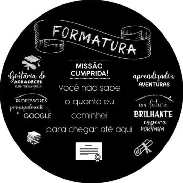 Imagem de Painel de Lona Redondo Formatura Chalkboard - Fabrika De Festa, 190x19