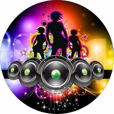 Imagem de Painel de Tecido Sublimado Redondo Balada Dance Neon c/ Elástico - Fab