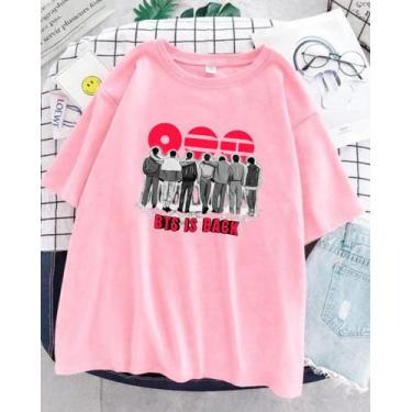 Imagem de Camiseta BTS Is Back Tour 2026 Aesthetic Unissex - Sneko Store, Rosa c