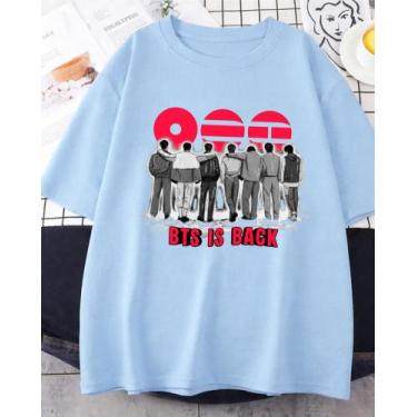 Imagem de Camiseta BTS Is Back Tour 2026 Aesthetic Unissex - Sneko Store, Azul c