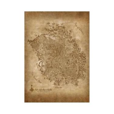 Imagem de Pôster De Arte Em Tela Com Mapa Do Jogo Skyrim Morrowind Arena Antholo