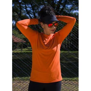 Imagem de Camiseta UV Laranja Feminina Manga Longa com Proteção Solar FPU50+ eve