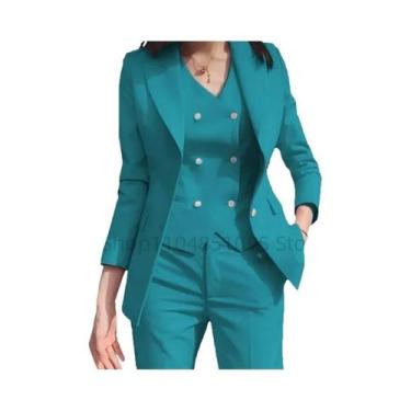 Imagem de Blazer Slim Fit Para Mulheres, Moda De Outono De Alto Padrão Para Escr