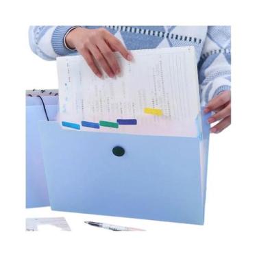 Imagem de Pasta Expansível A4 Com 5 Bolsos, Organizador Portátil De Papel Para M
