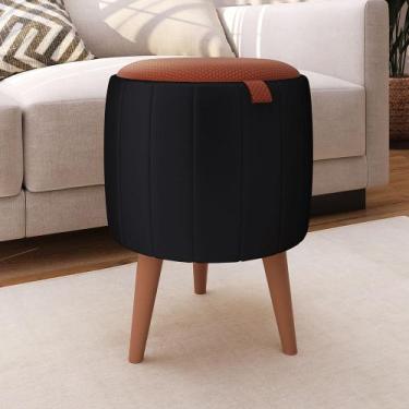 Imagem de Puff Redondo Banqueta Assento Confortavel Decor retro - CASA UAU, Sued