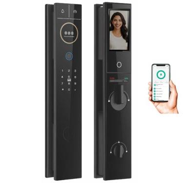 Imagem de Fechadura Digital Eletronica WiFi Reconhecimento Facial Biometria App 