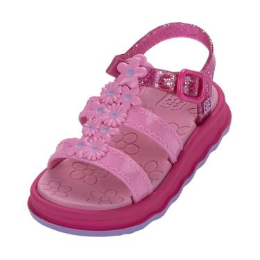 Imagem de Sandalia Infantil Menina Calce Facil Macia Zaxynina Garden