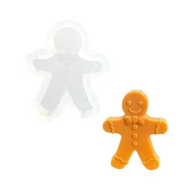 Imagem de Molde De Silicone 3D Homem Biscoito De Gengibre Sorriso Para Velas DIY