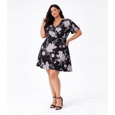 Imagem de Vestido Curto Feminino Plus Size Helanca Select Preto, XXG, Preto