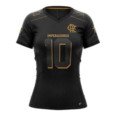 Imagem de Camiseta Flamengo Braziline Feather Feminina, M, Preto