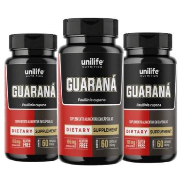 Imagem de Guaraná Suplemento Alimentar 60 Capsulas Kit com 3 Unilife, Brasil