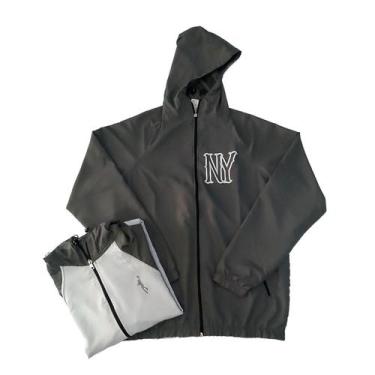 Imagem de Jaqueta Corta Vento Masculina M10 Fire NY Reversível, Chumbo,  G