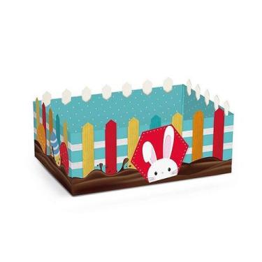 Imagem de Cesta Cerquinha de Papel Cartão Páscoa Adoleta P 14x9x4,5cm - 01 unida