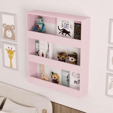 Imagem de Nicho Organizador Infantil Bambino Rosa para Livros e Brinquedos - Mer