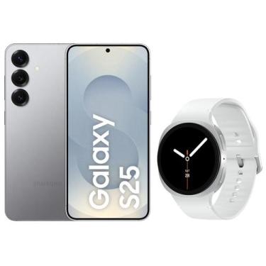 Imagem de Smartphone Samsung Galaxy S25 256GB Prata - 5G + Smartwatch Samsung Ga