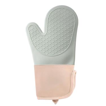 Imagem de Luva Térmica de Silicone Resistente ao Calor com Forro de Algodão Verde