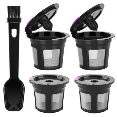 Imagem de Cápsulas Reutilizáveis K Cups Buetusun, Kit com 4 Cápsulas de Aço Inox