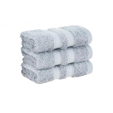 Imagem de Kit 3x Toalha Lavabo 100% Algodão Egípcio Azul Buddemeyer