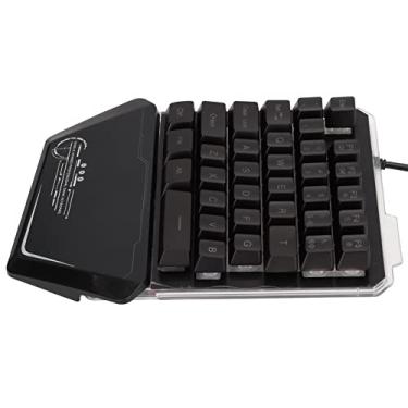 Imagem de Shanrya Teclado pequeno para jogos, teclado ergonômico com uma mão para casa para escritório