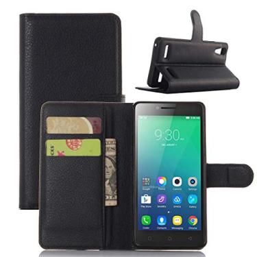 Imagem de Capa para tablet Litchi Texture Horizontal Flip Leather Case para Lenovo A6010 & A6000 Plus, com carteira e suporte e compartimentos para cartões (preto) Capas para bolsas (cor preta)