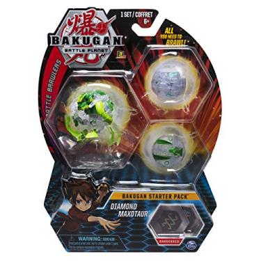 Imagem de Bakugan Starter Pack 3-Pack, Diamond Maxotaur, Collectible Transforming Creatures, for Ages 6 and Up