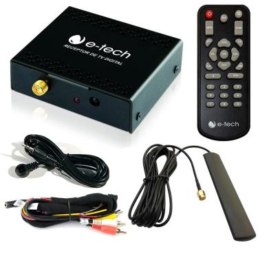 Imagem de Sintonizador e Receptor Automotivo TV Digital Tuner E-Tech - Universal