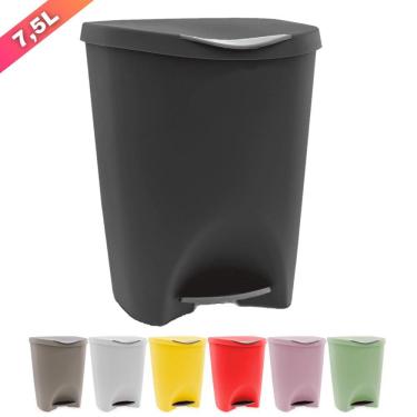 Imagem de Lixeira Escritorio Cozinha Banheiro C/ Pedal 7,5l Plast.
