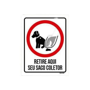 Imagem de Placa Cachorro Retire Aqui Seu Saco Coletor 27X35
