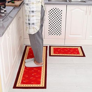 Imagem de Tapete de cozinha 1 peça tapetes e tapetes de cozinha, tapete acolchoado antifadiga, conjunto de tapetes de cozinha à prova d'água antiderrapante para cozinha, escritório, pia 40 x 60 cm