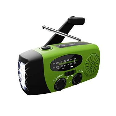 Imagem de Rádio de emergência com manivela solar 2000mAh AM/FM/NOAA Rádio de emergência com banco de energia portátil com carregamento solar e manivela e carregador de célula de LED operado por bateria CAIJI