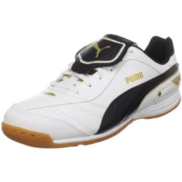 Imagem de PUMA Tênis de futebol masculino Esito Finale IT, Branco/Preto/Team Gold, 13