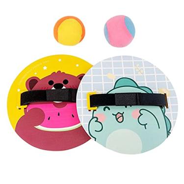 Imagem de Aelevate Jogo de bola e pegar, jogos de quintal de madeira de desenho animado - bolas para crianças, conjuntos de bolas de playground para promover a interação entre amigos e familiares