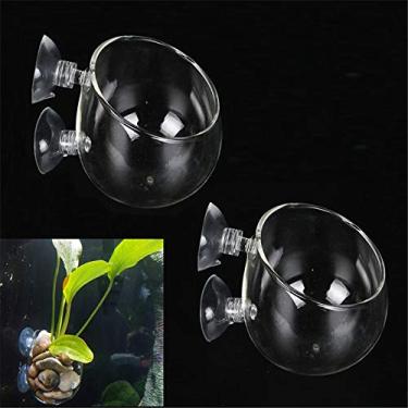Imagem de Porta-plantas aquáticas Fellibay vasos bonsai, tanques de aquário transparentes, tanques de fundo descalço, potes de vidro de camarão, aquários de peixe com 2 ventosas para decoração de casa de aquário de peixes, móveis, 2 peças