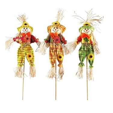 Imagem de sillervan 1 peça espantalho halloween colheita outono decorações espantalho jardim outono ornamento espantalho para Halloween Mall bar casa quintal decoração varanda (cor aleatória) em estilo