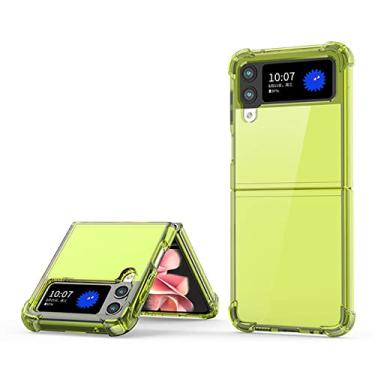 Imagem de Air-Bag Transparente TPU Fold Case para Samsung Galaxy Z Filp 4 3 5G Capa Fina Silicone Protect Phone Shell Soft Bumper, amarelo, para Galaxy Z Flip 3
