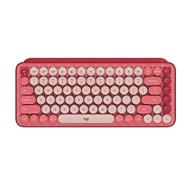 Imagem de Logitech Teclado mecânico sem fio POP com teclas de emoji personalizáveis, design compacto durável, conectividade Bluetooth ou USB, vários dispositivos, compatível com SO - Heartbreaker Rose