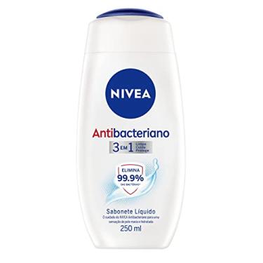Imagem de NIVEA Sabonete Líquido Antibacteriano 3 em 1 250ml - Limpa, cuida e protege, pele hidrata, textura cremosa, elimina 99,9% das bactérias, com óleo de amêndoas