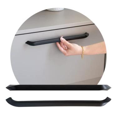 Imagem de Puxador 390 Para Armário Moderno Estreito Sala Quarto 320mm (Preto Fosco)