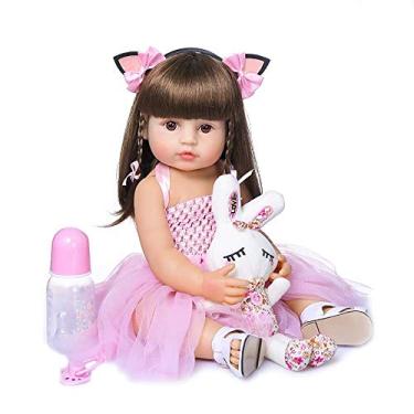 Imagem de Boneca Reborn Eva Com Coelho de Pelucia Bebe Reborn Menina