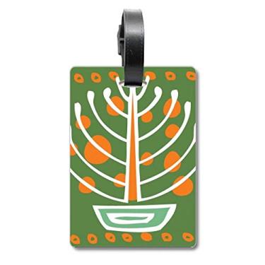 Imagem de Vaso de plantas do México, Totems da Civilização Antiga Etiqueta de Bagagem para Cartão de Bagagem