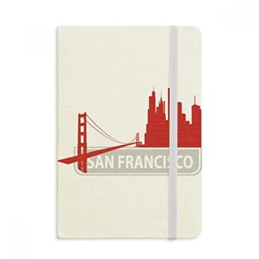 Imagem de San Francisco America Caderno com contorno da cidade do campo, capa dura em tecido, diário clássico