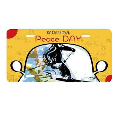 Imagem de Sport Winter Athletes Freestyle Esqui Aquarela Placa Placa de Carro Decoração Dia da Paz