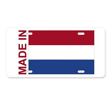 Imagem de DIYthinker Etiqueta de aço inoxidável para decoração de placa de licença Made in Netherlands Country Love